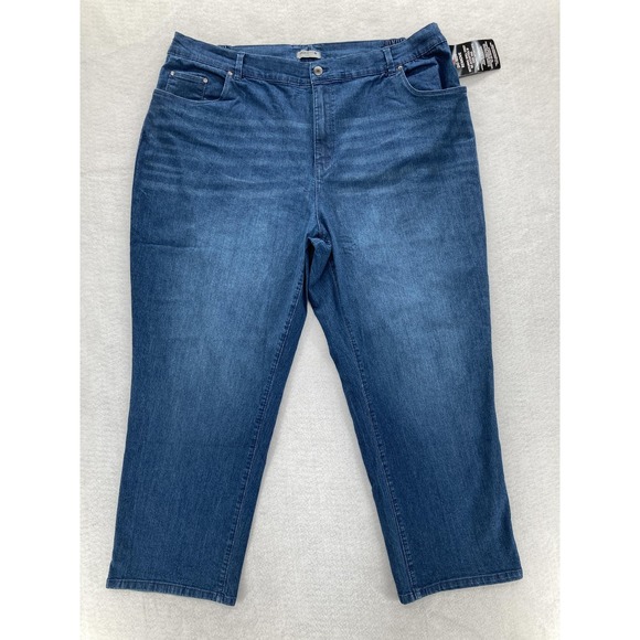 Catherines Jeans Womens 22W Petite Blue Right Fit Curvy Plus Stretch Comfort NWT - Picture 1 of 14
